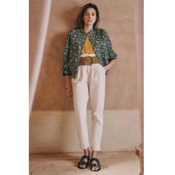 Sezane Austin Trousers Ecru NWOT - Picture 3 of 7